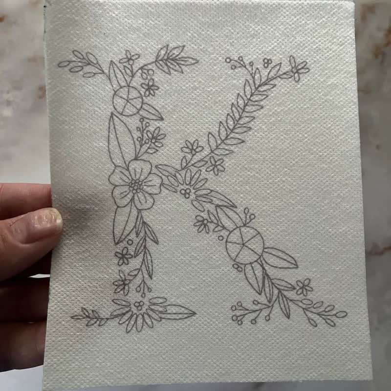 Floral Letter Stick And Stitch Embroidery Patterns - image 1