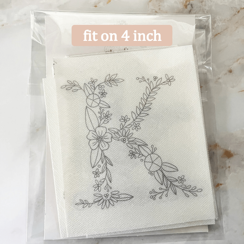Floral Letter Stick And Stitch Embroidery Patterns - image 0