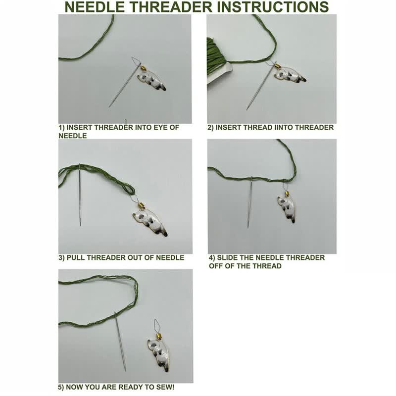 Cat Needle Threader Mini Cute Magnetic Needle Minder Sewing Threading Guide Tool - image 2