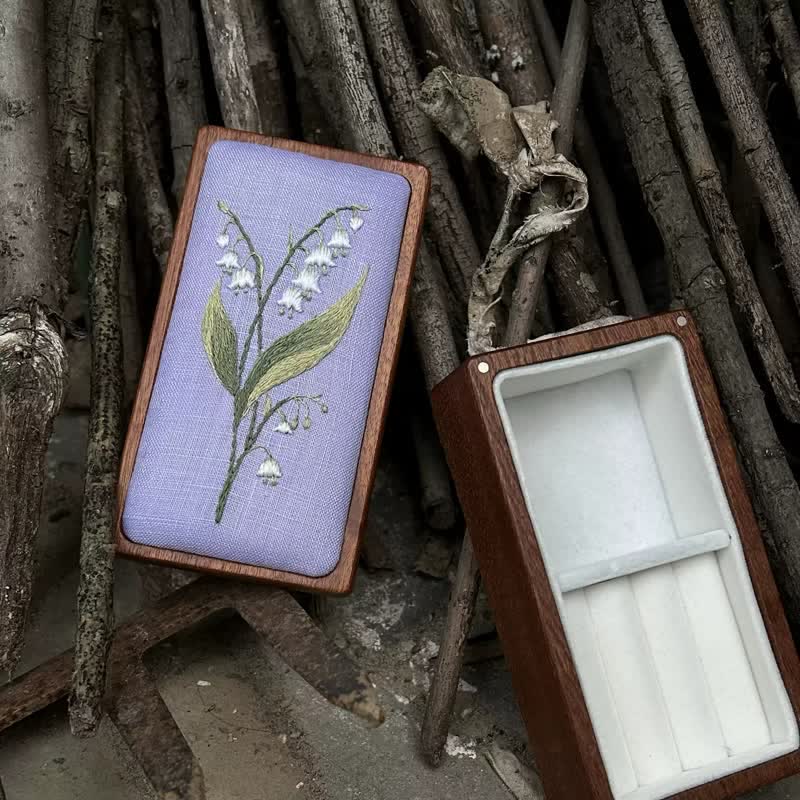 Wooden Jewelry Box - Lily of the Valley Embroidery Kit For Beginners| DIY Needle Art Kit - image 4