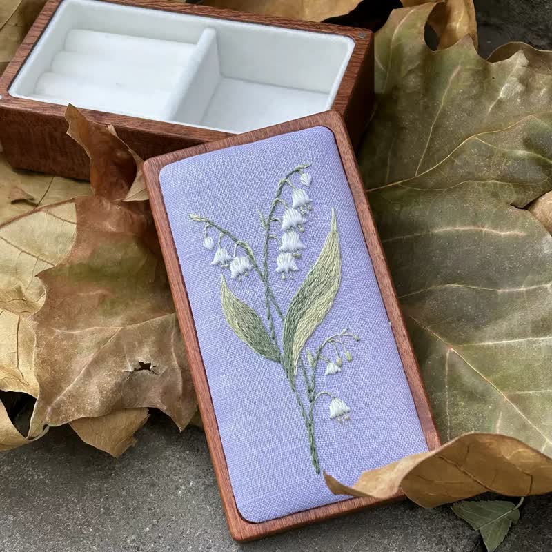 Wooden Jewelry Box - Lily of the Valley Embroidery Kit For Beginners| DIY Needle Art Kit - image 3
