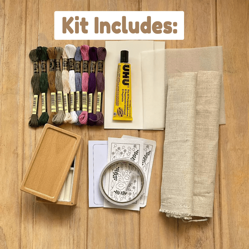 Wooden Jewelry Box - Flower Embroidery Kit For Beginners| DIY Needle Art Kit - image 1
