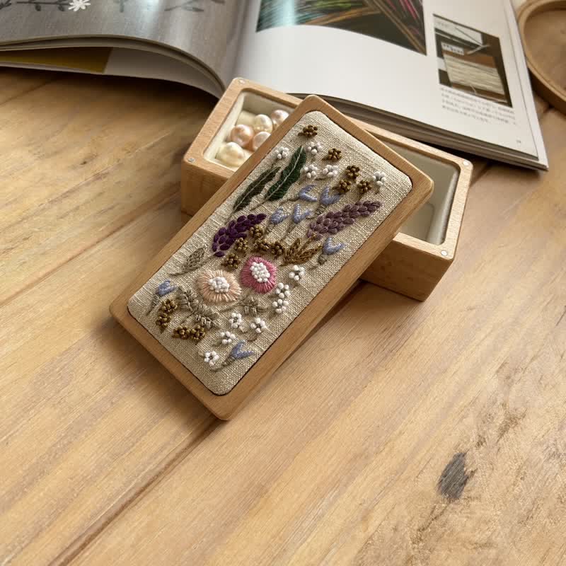 Wooden Jewelry Box - Flower Embroidery Kit For Beginners| DIY Needle Art Kit - image 6