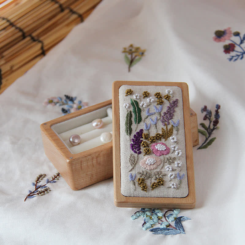 Wooden Jewelry Box - Flower Embroidery Kit For Beginners| DIY Needle Art Kit - image 7