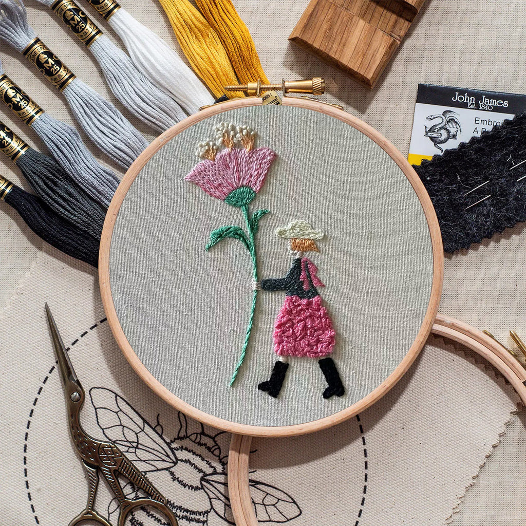 Rubbyoo Embroidery Kit-Pink Flowers Girl| Cozy Crafts Diy Kit For Women - image 5