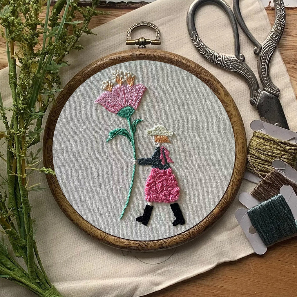 Rubbyoo Embroidery Kit-Pink Flowers Girl| Cozy Crafts Diy Kit For Women - image 8