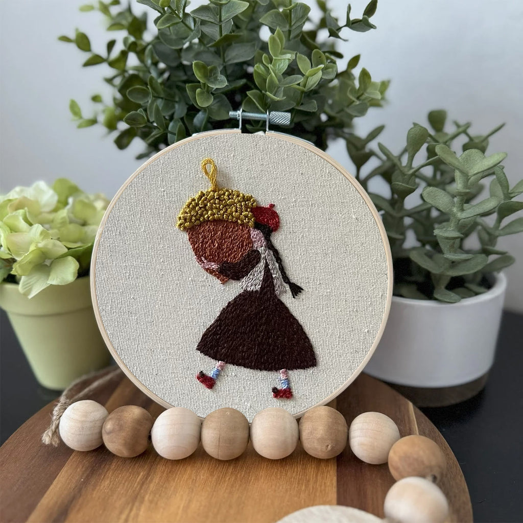 Rubbyoo Embroidery Kit-Pine Cone Girl | Cozy Crafts Diy Kit For Women - image 2