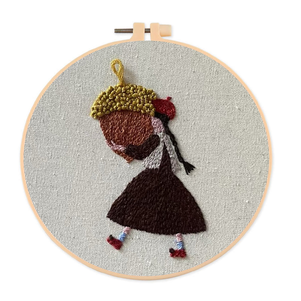 Rubbyoo Embroidery Kit-Pine Cone Girl | Cozy Crafts Diy Kit For Women - image 0