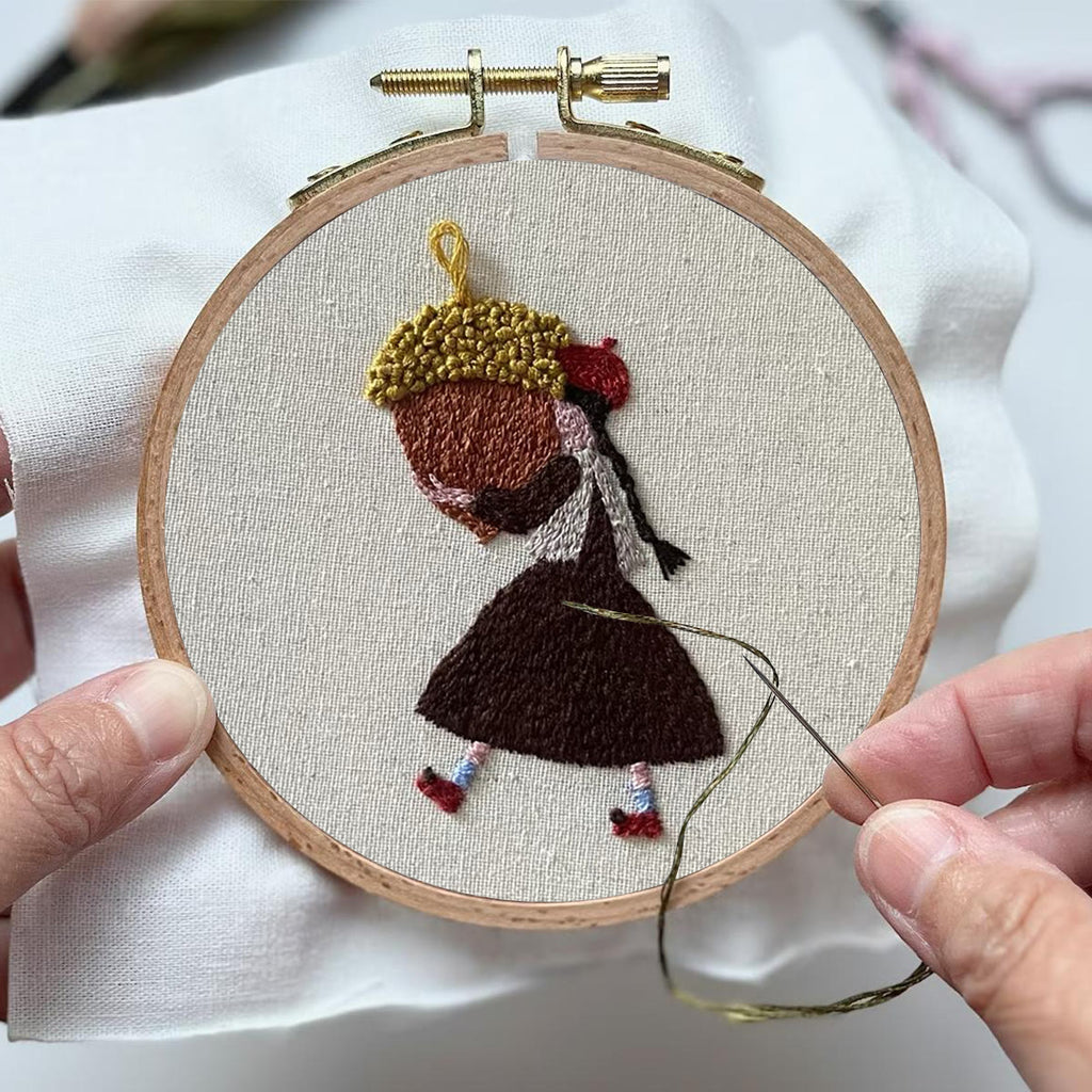 Rubbyoo Embroidery Kit-Pine Cone Girl | Cozy Crafts Diy Kit For Women - image 3