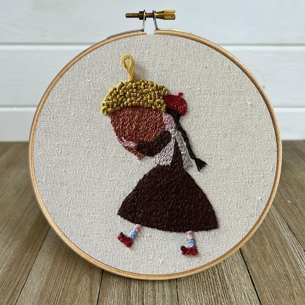 Rubbyoo Embroidery Kit-Pine Cone Girl | Cozy Crafts Diy Kit For Women - image 4