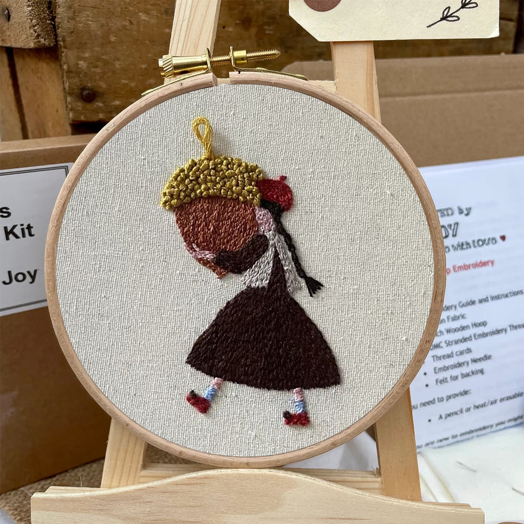 Rubbyoo Embroidery Kit-Pine Cone Girl | Cozy Crafts Diy Kit For Women - image 5