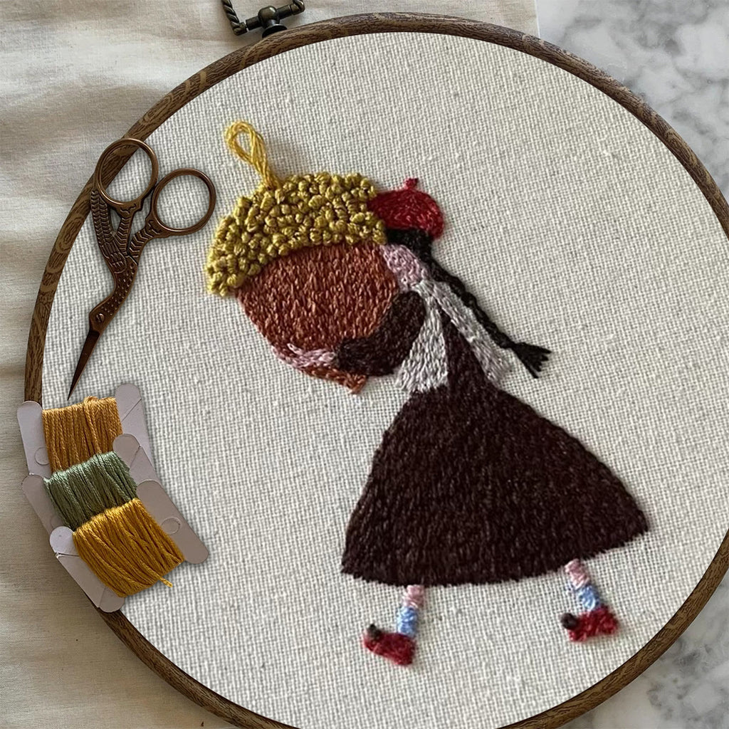 Rubbyoo Embroidery Kit-Pine Cone Girl | Cozy Crafts Diy Kit For Women - image 6