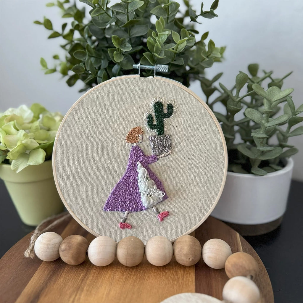 Rubbyoo Embroidery Kit-Cactus Girl | Cozy Crafts Diy Kit For Women - image 2