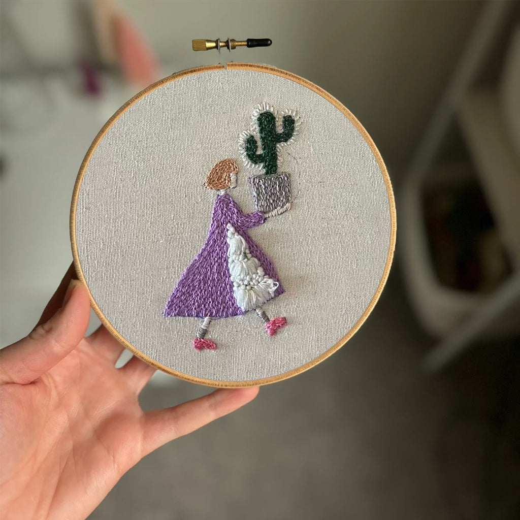 Rubbyoo Embroidery Kit-Cactus Girl | Cozy Crafts Diy Kit For Women - image 1