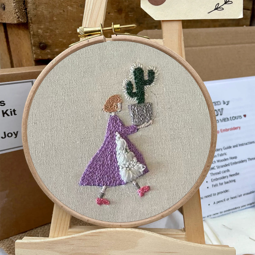 Rubbyoo Embroidery Kit-Cactus Girl | Cozy Crafts Diy Kit For Women - image 5