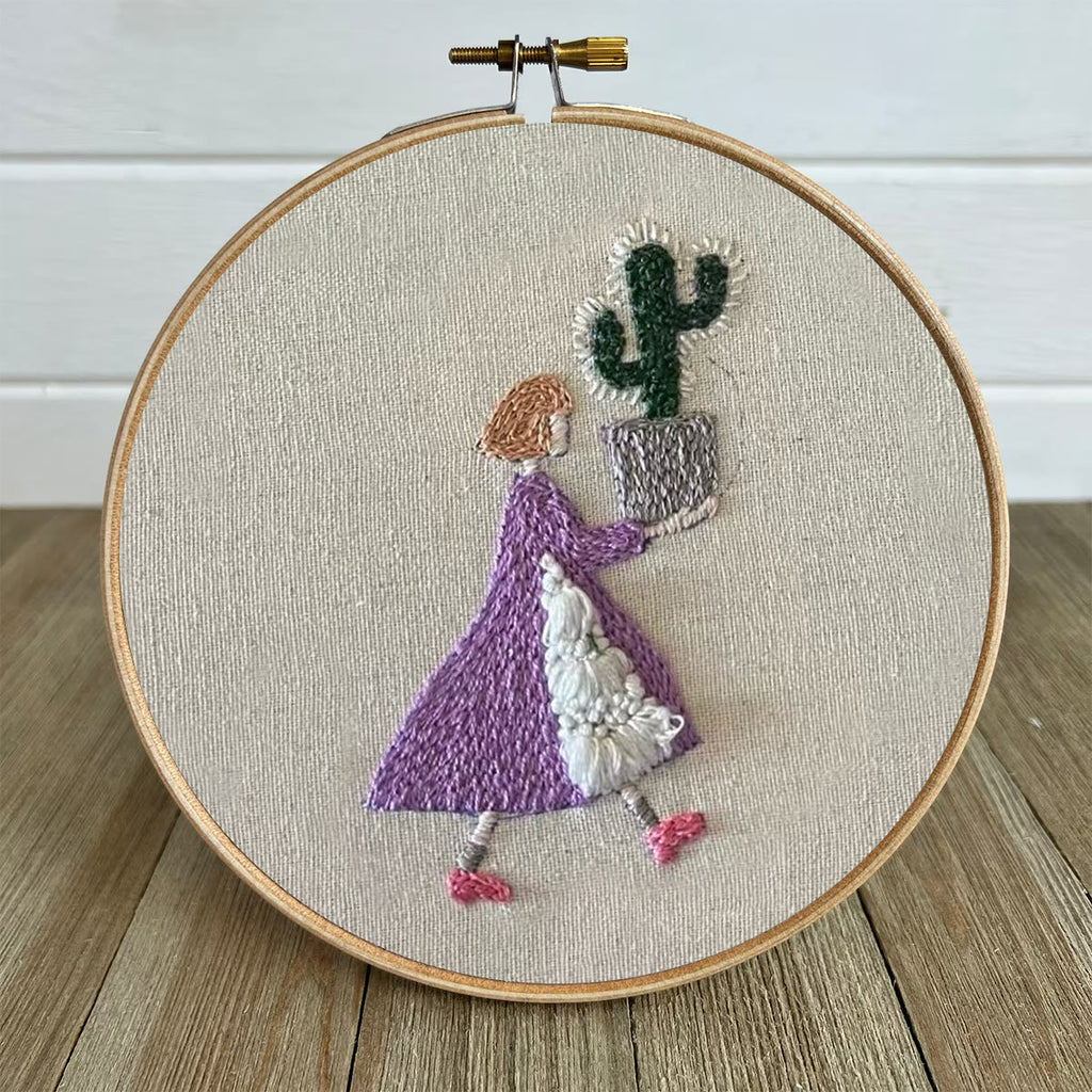 Rubbyoo Embroidery Kit-Cactus Girl | Cozy Crafts Diy Kit For Women - image 4