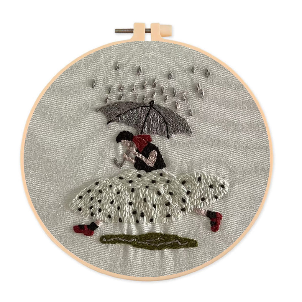 Rubbyoo Embroidery Kit- Shelter From The Rain | Cozy Crafts Diy Kit For Women - image 0