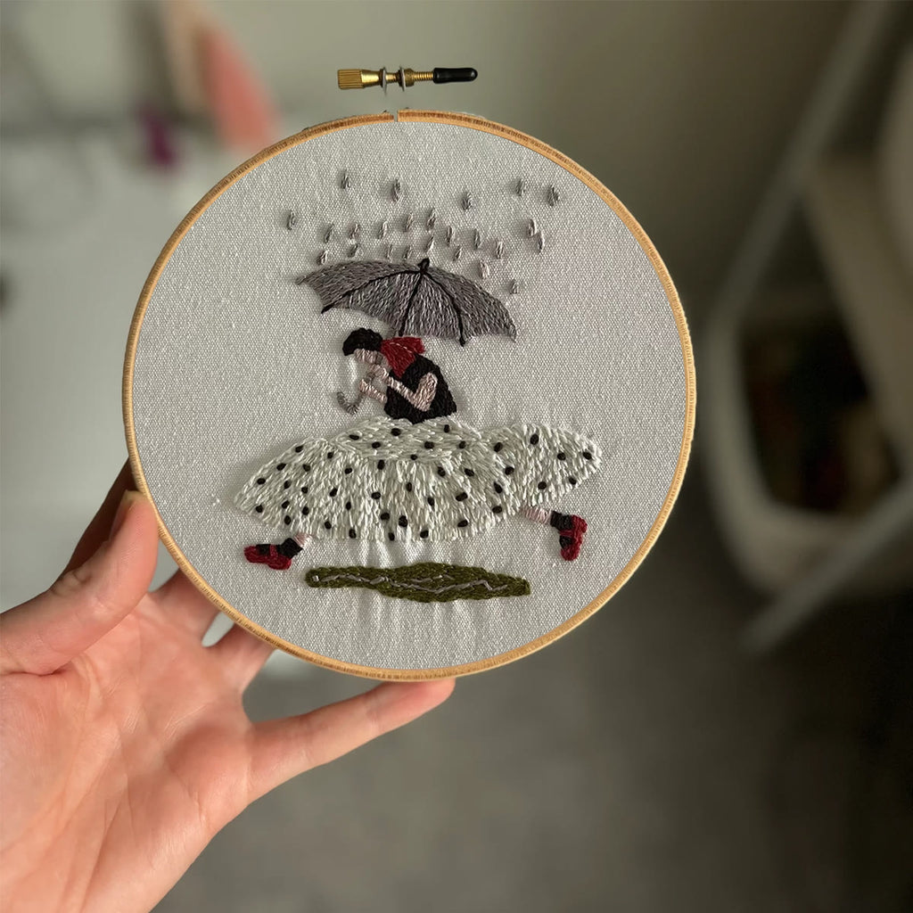 Rubbyoo Embroidery Kit- Shelter From The Rain | Cozy Crafts Diy Kit For Women - image 1