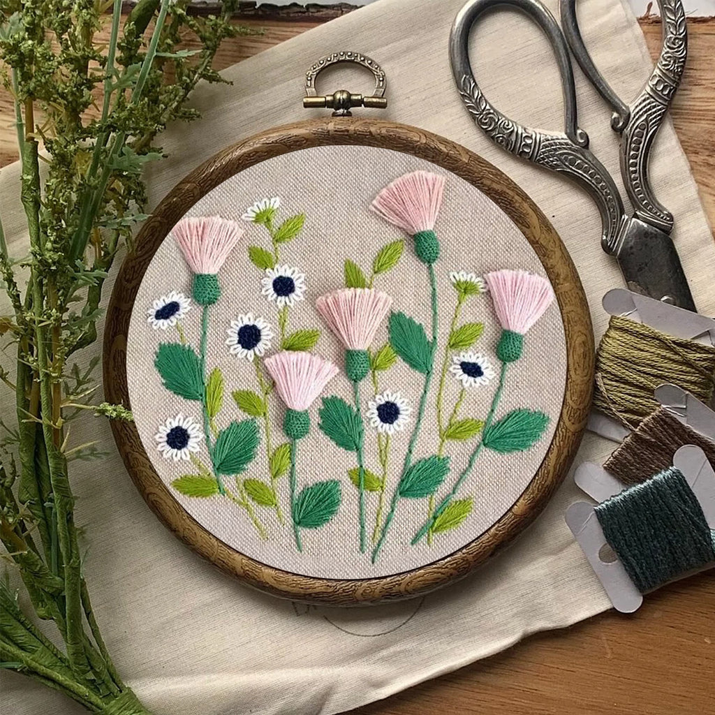 Rubbyoo Embroidery Kit- Pink Floral Pattern | Embroidery Kit For Beginner,Modern  Embroidery - image 6