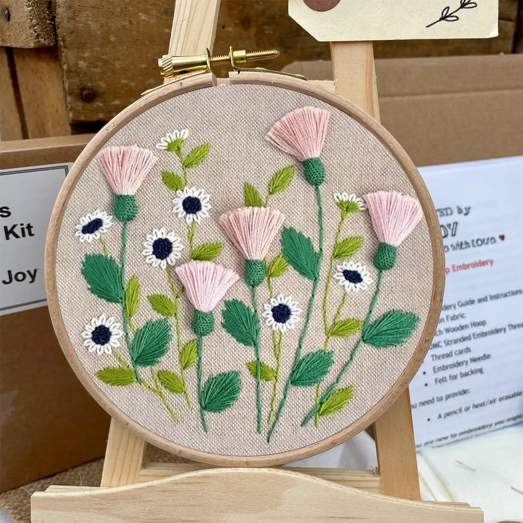 Rubbyoo Embroidery Kit- Pink Floral Pattern | Embroidery Kit For Beginner,Modern  Embroidery - image 4