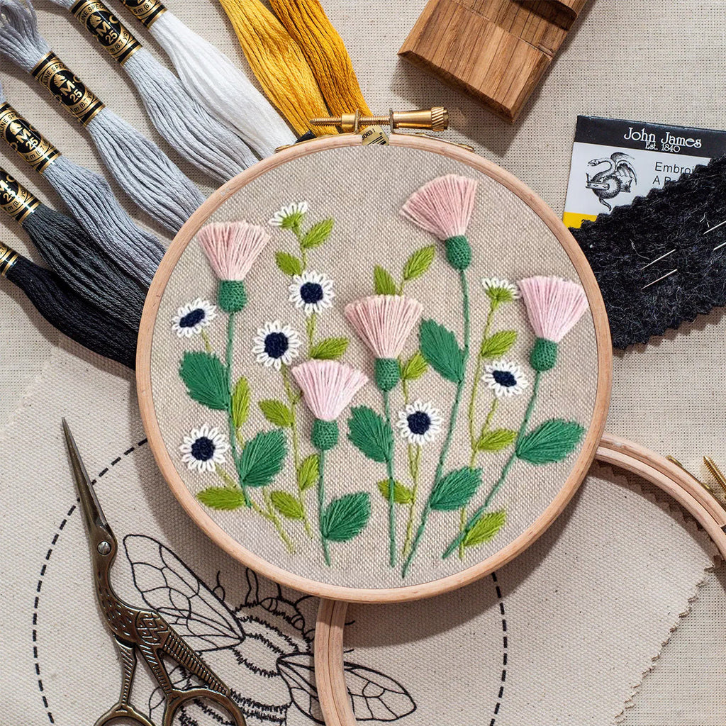 Rubbyoo Embroidery Kit- Pink Floral Pattern | Embroidery Kit For Beginner,Modern  Embroidery - image 7
