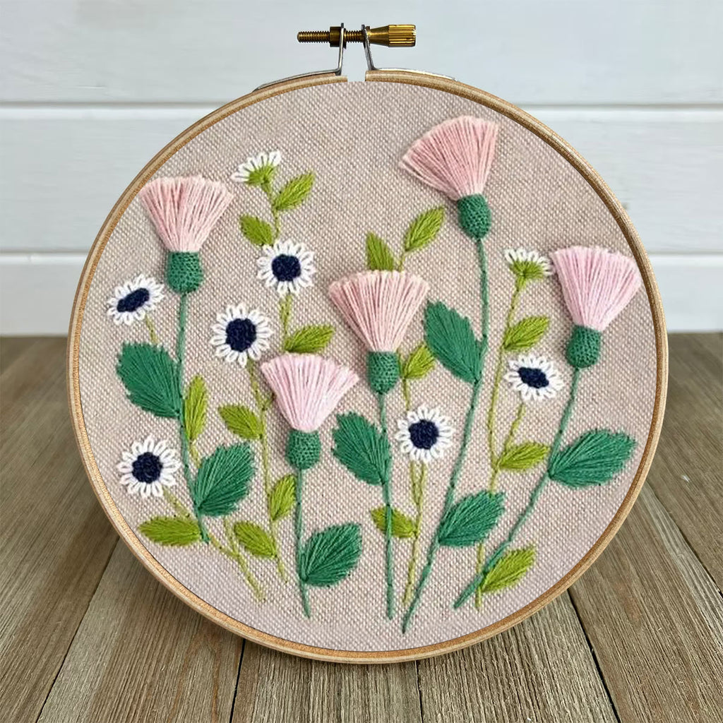 Rubbyoo Embroidery Kit- Pink Floral Pattern | Embroidery Kit For Beginner,Modern  Embroidery - image 8