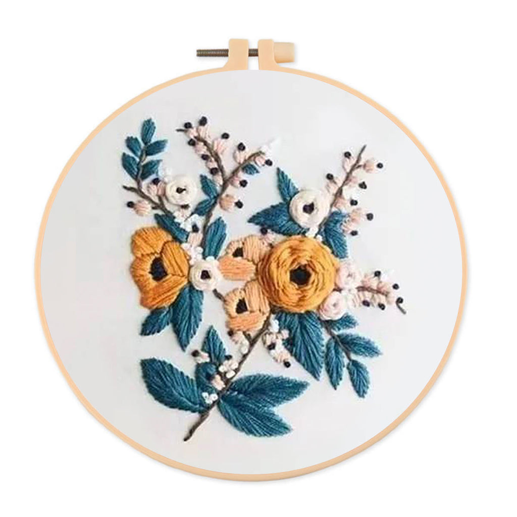 Rubbyoo Embroidery Kit- Modern Flower Design 2 | Diy Craft Kits,Hand Stitch,For Craft Lover - image 0