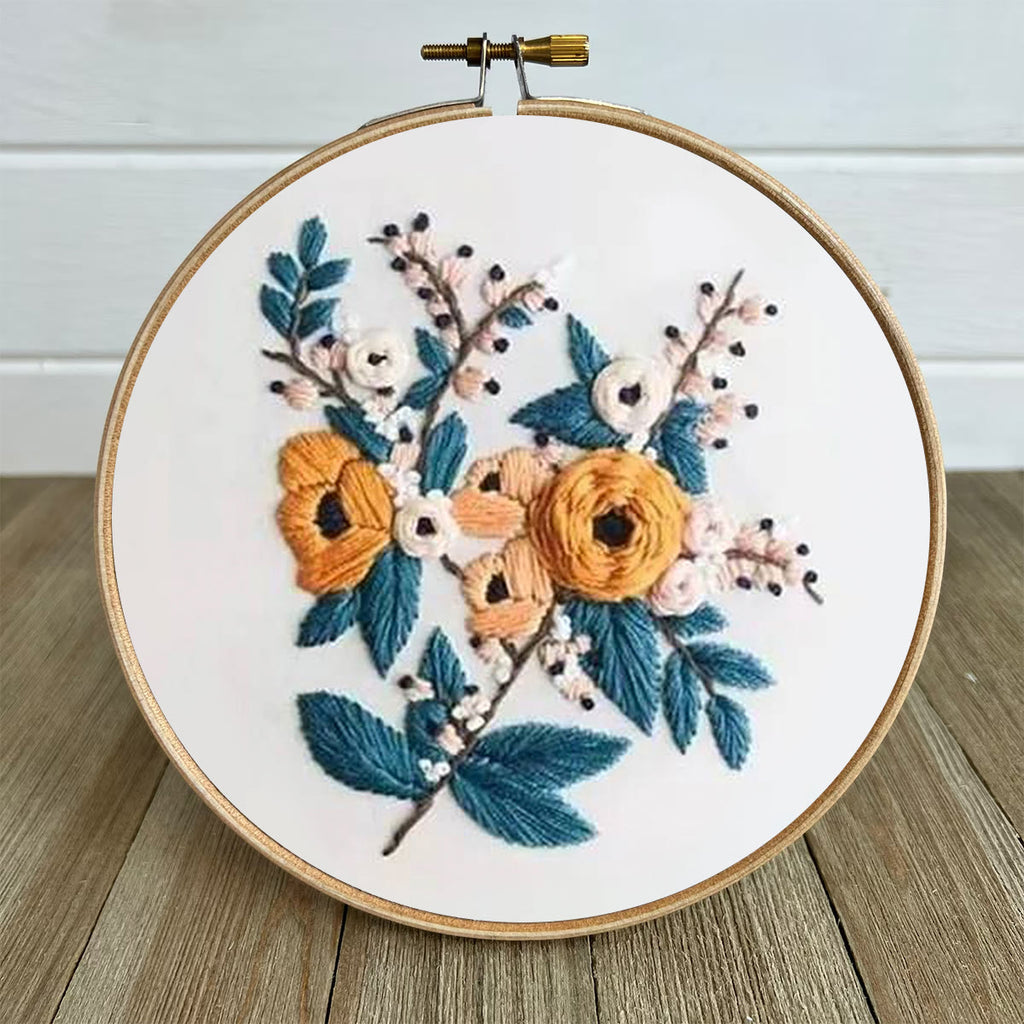 Rubbyoo Embroidery Kit- Modern Flower Design 2 | Diy Craft Kits,Hand Stitch,For Craft Lover - image 4
