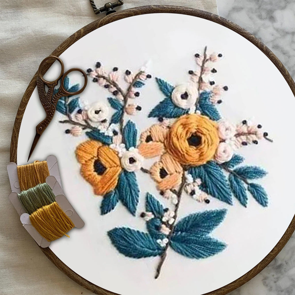 Rubbyoo Embroidery Kit- Modern Flower Design 2 | Diy Craft Kits,Hand Stitch,For Craft Lover - image 6