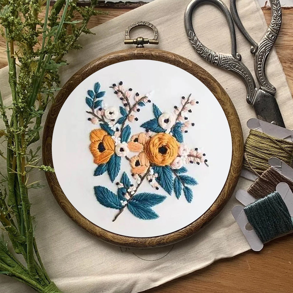 Rubbyoo Embroidery Kit- Modern Flower Design 2 | Diy Craft Kits,Hand Stitch,For Craft Lover - image 7