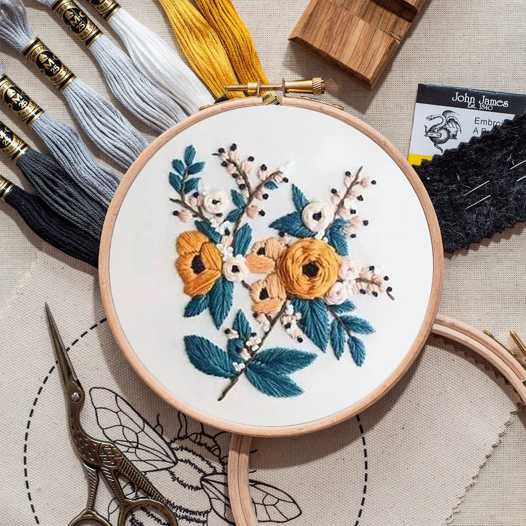 Rubbyoo Embroidery Kit- Modern Flower Design 2 | Diy Craft Kits,Hand Stitch,For Craft Lover - image 8
