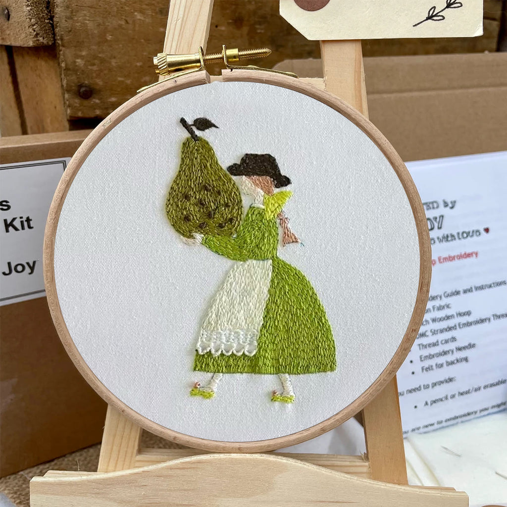 Rubbyoo Embroidery Kit- Pear Girl | Cozy Crafts Diy Kit For Women - image 5
