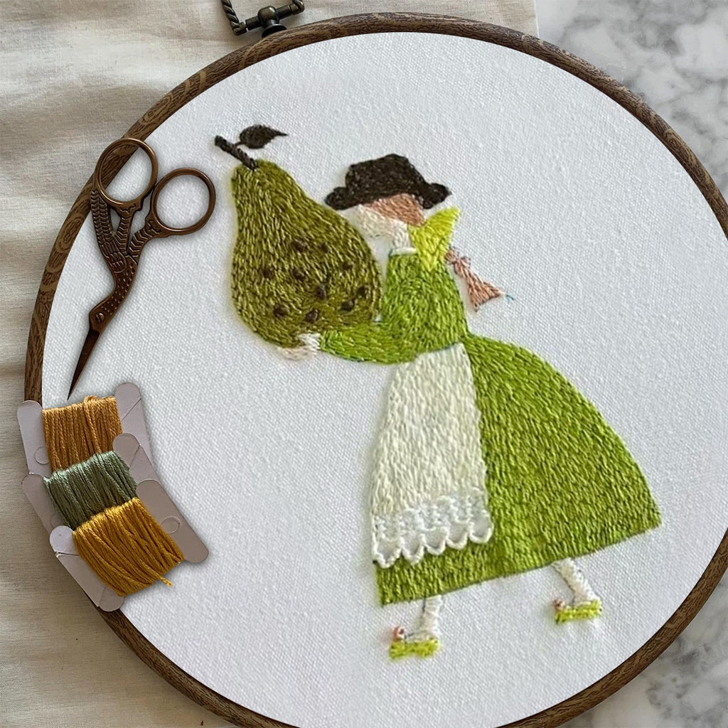Rubbyoo Embroidery Kit- Pear Girl | Cozy Crafts Diy Kit For Women - image 6
