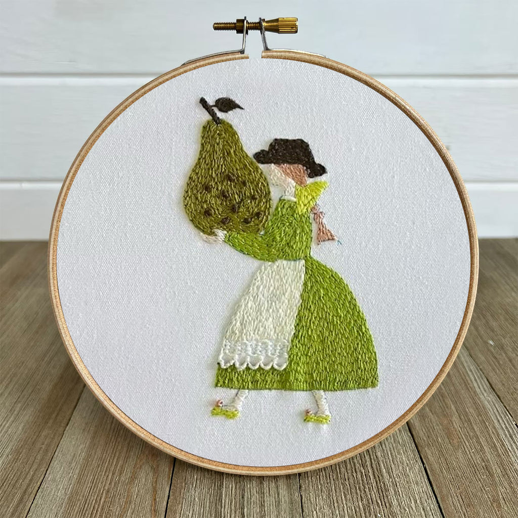 Rubbyoo Embroidery Kit- Pear Girl | Cozy Crafts Diy Kit For Women - image 4