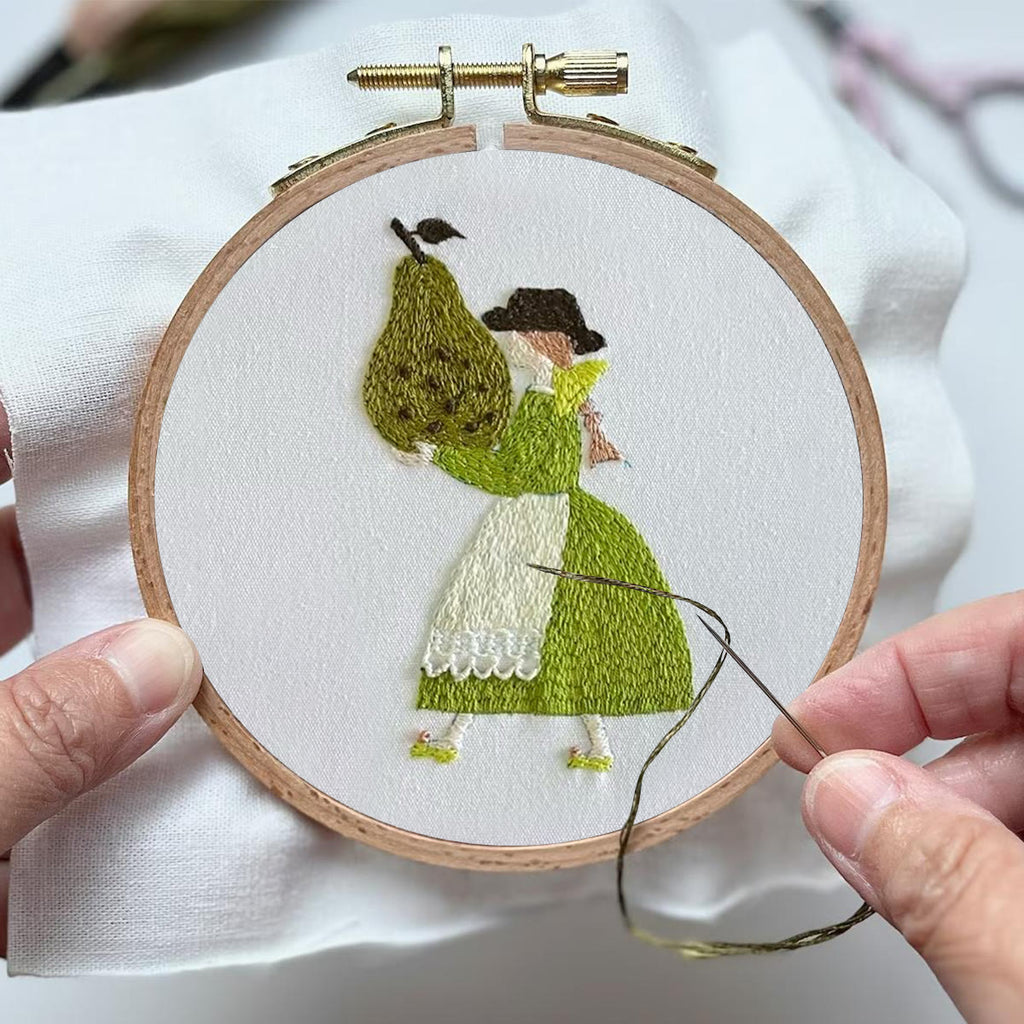 Rubbyoo Embroidery Kit- Pear Girl | Cozy Crafts Diy Kit For Women - image 3