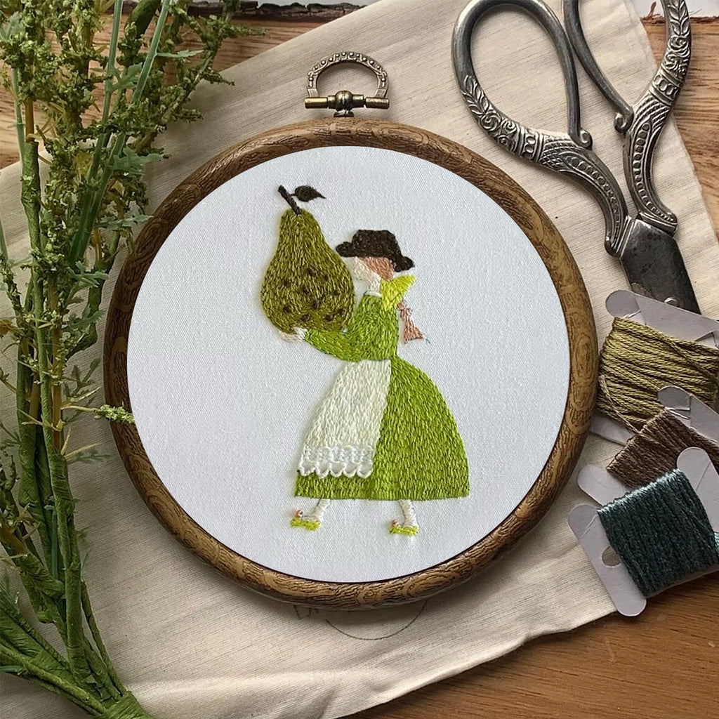Rubbyoo Embroidery Kit- Pear Girl | Cozy Crafts Diy Kit For Women - image 7