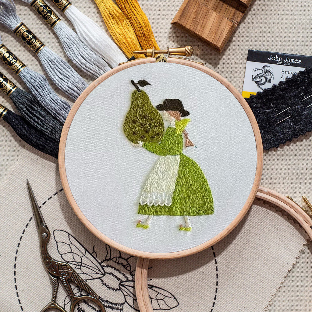 Rubbyoo Embroidery Kit- Pear Girl | Cozy Crafts Diy Kit For Women - image 8