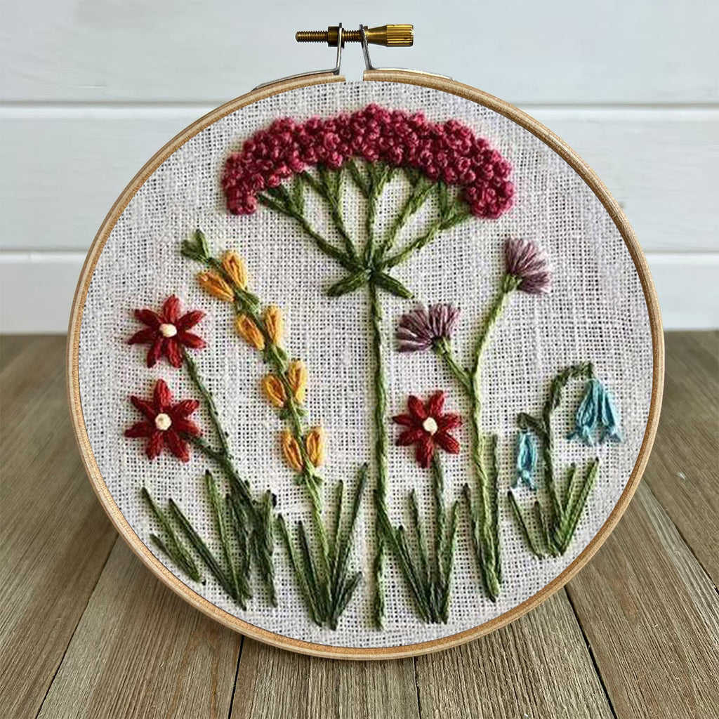 Rubbyoo Embroidery Kit- Red Floral  Pattern | Embroidery Kit For Beginner,Modern Embroidery,Cross Stitch - image 4