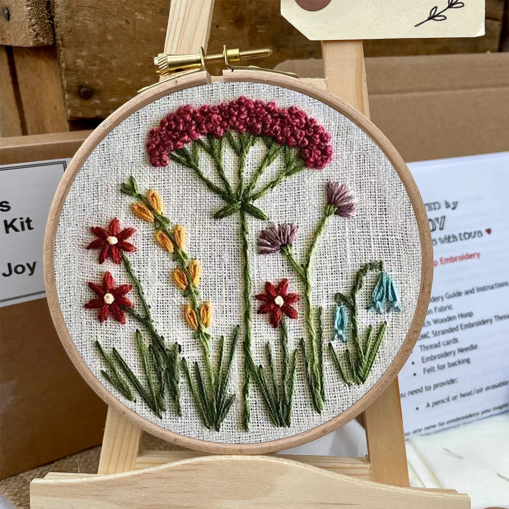 Rubbyoo Embroidery Kit- Red Floral  Pattern | Embroidery Kit For Beginner,Modern Embroidery,Cross Stitch - image 5