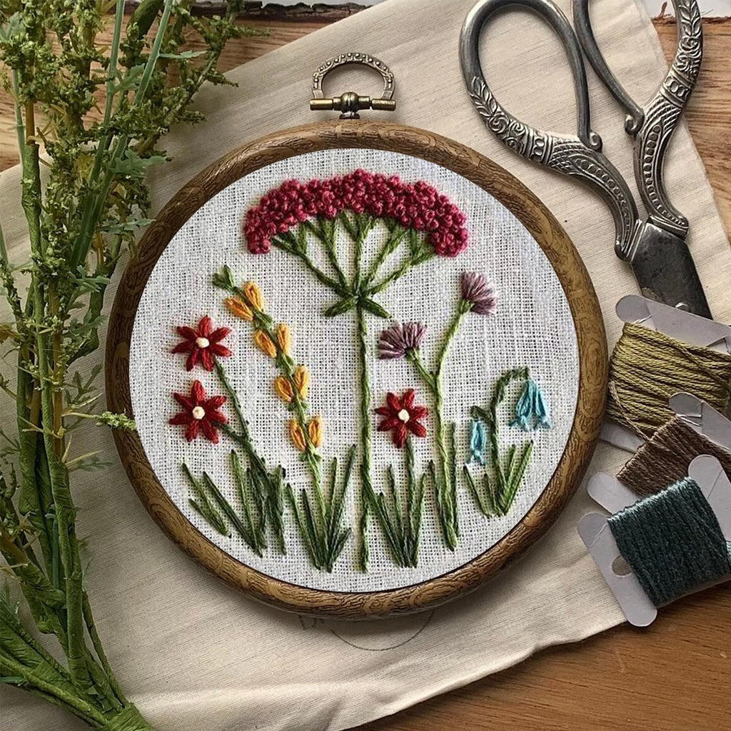 Rubbyoo Embroidery Kit- Red Floral  Pattern | Embroidery Kit For Beginner,Modern Embroidery,Cross Stitch - image 7