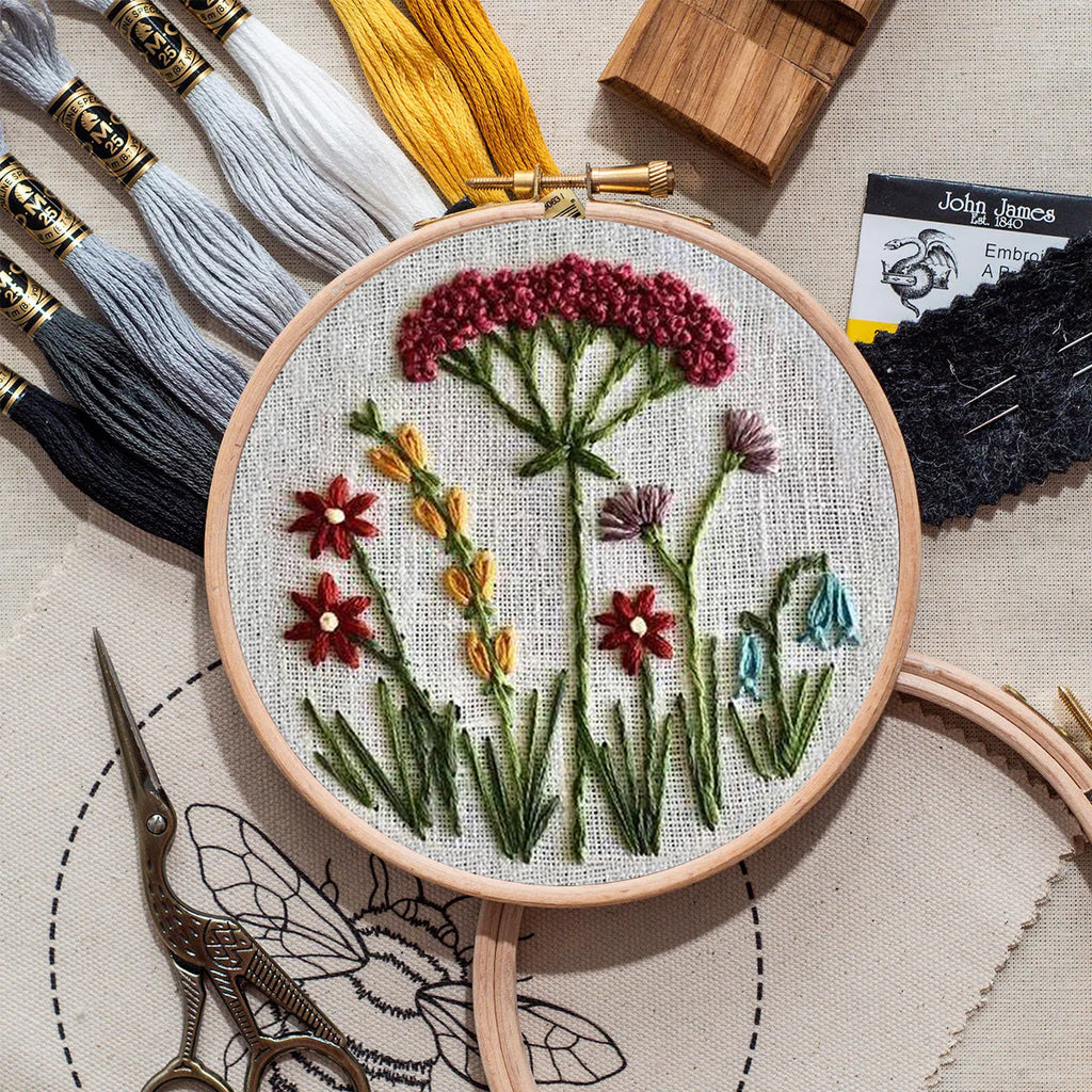 Rubbyoo Embroidery Kit- Red Floral  Pattern | Embroidery Kit For Beginner,Modern Embroidery,Cross Stitch - image 8