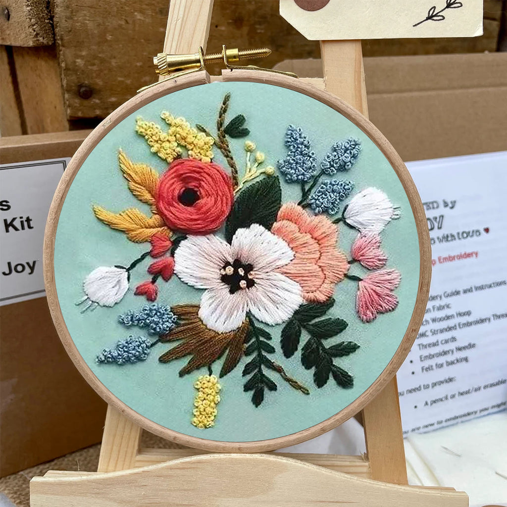 Rubbyoo Embroidery Kit- Modern Flower Design | Diy Craft Kits,Hand Stitch,For Craft Lover - image 4