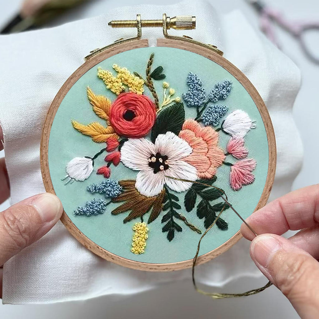 Rubbyoo Embroidery Kit- Modern Flower Design | Diy Craft Kits,Hand Stitch,For Craft Lover - image 2