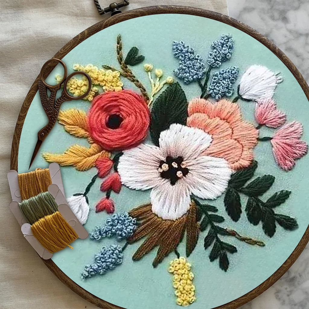 Rubbyoo Embroidery Kit- Modern Flower Design | Diy Craft Kits,Hand Stitch,For Craft Lover - image 6