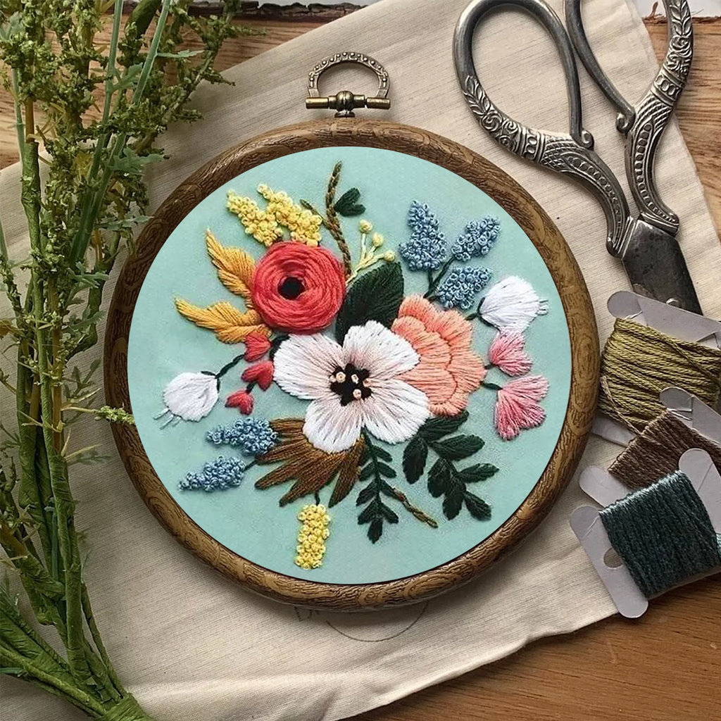 Rubbyoo Embroidery Kit- Modern Flower Design | Diy Craft Kits,Hand Stitch,For Craft Lover - image 7