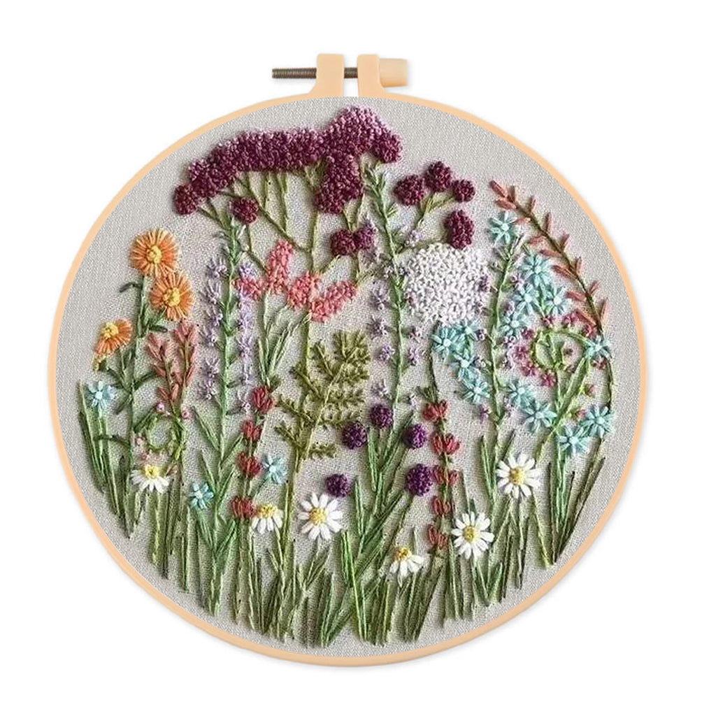 Rubbyoo Embroidery Kit- Cloroful Flower  Pattern | Embroidery Kit For Beginner,Modern Embroidery,Cross Stitch - image 0