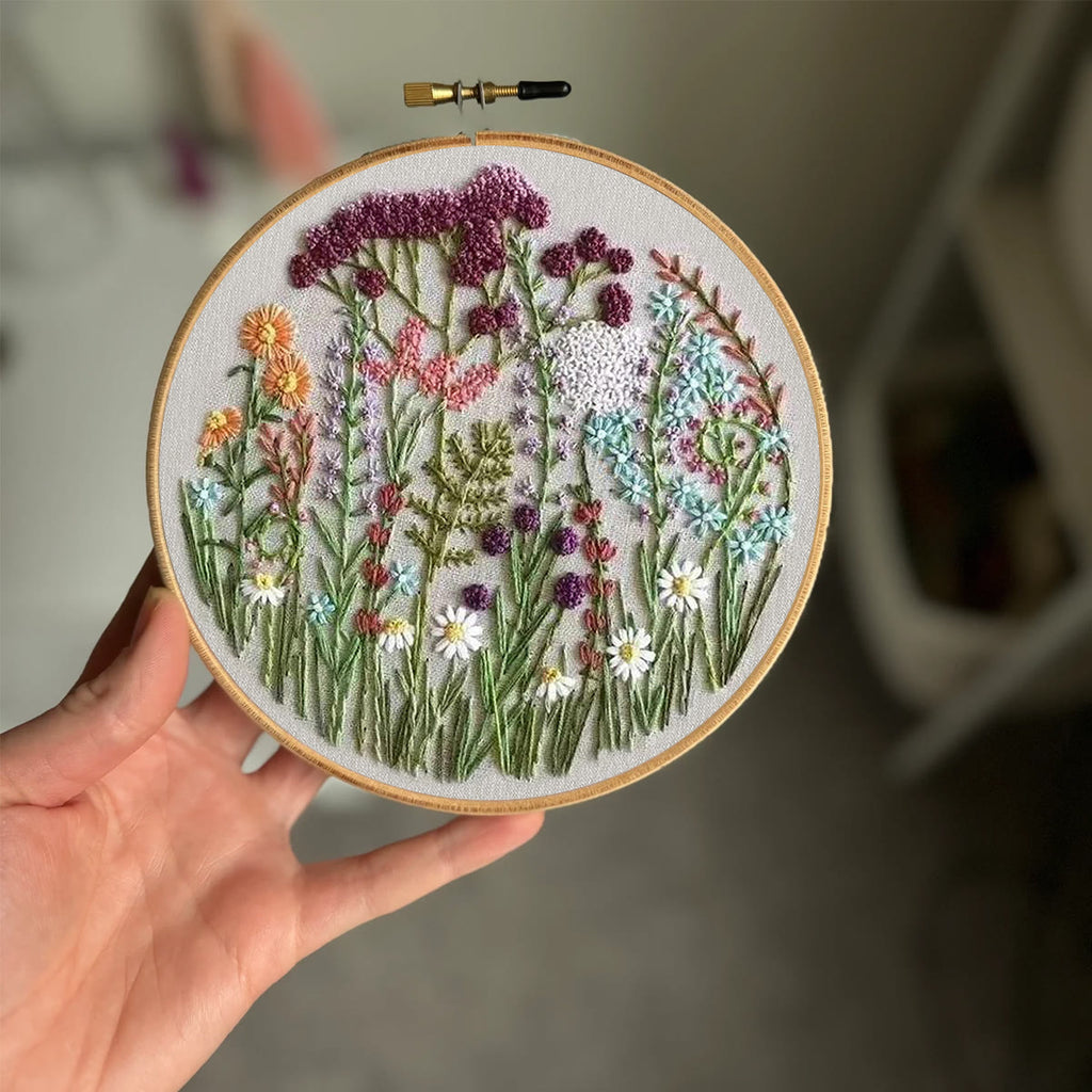 Rubbyoo Embroidery Kit- Cloroful Flower  Pattern | Embroidery Kit For Beginner,Modern Embroidery,Cross Stitch - image 1