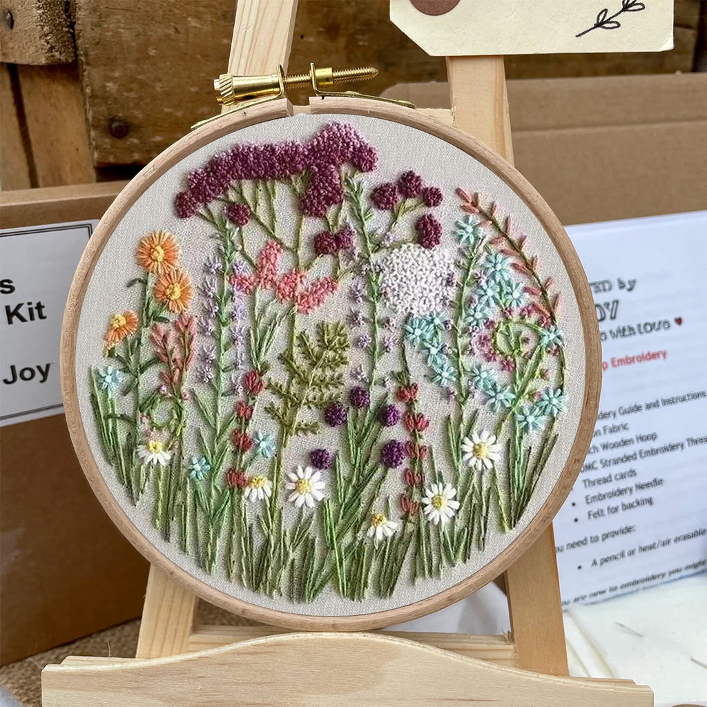 Rubbyoo Embroidery Kit- Cloroful Flower  Pattern | Embroidery Kit For Beginner,Modern Embroidery,Cross Stitch - image 5