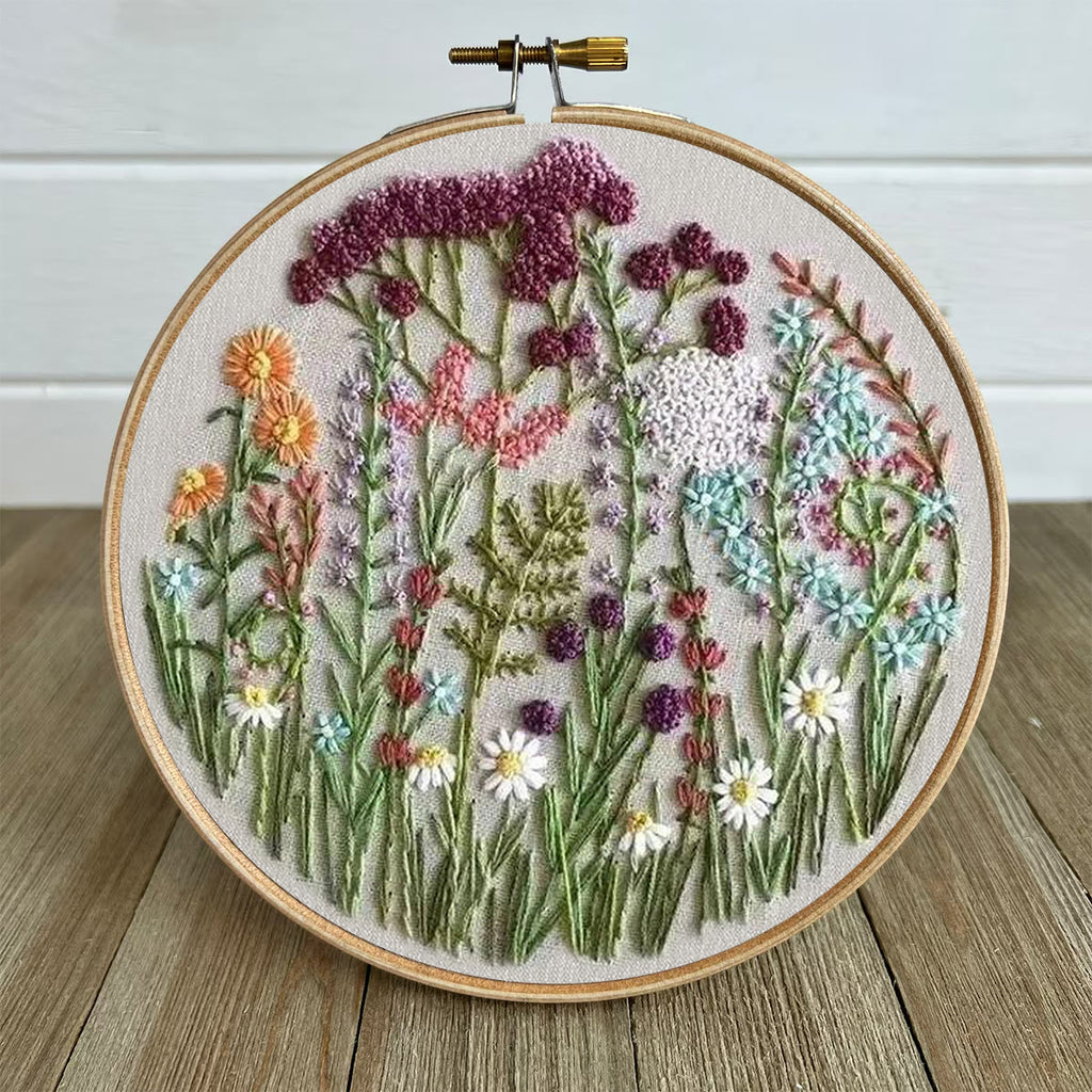 Rubbyoo Embroidery Kit- Cloroful Flower  Pattern | Embroidery Kit For Beginner,Modern Embroidery,Cross Stitch - image 4