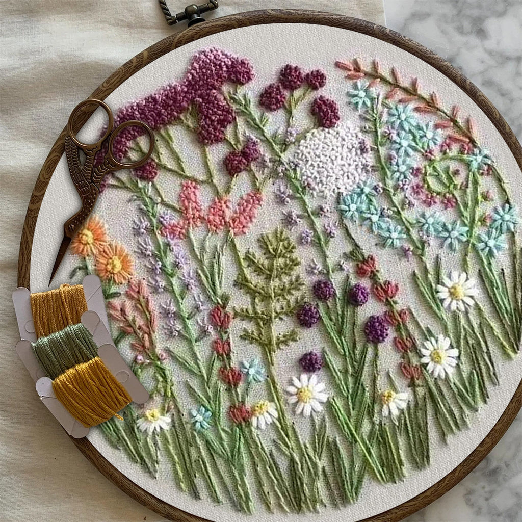 Rubbyoo Embroidery Kit- Cloroful Flower  Pattern | Embroidery Kit For Beginner,Modern Embroidery,Cross Stitch - image 6